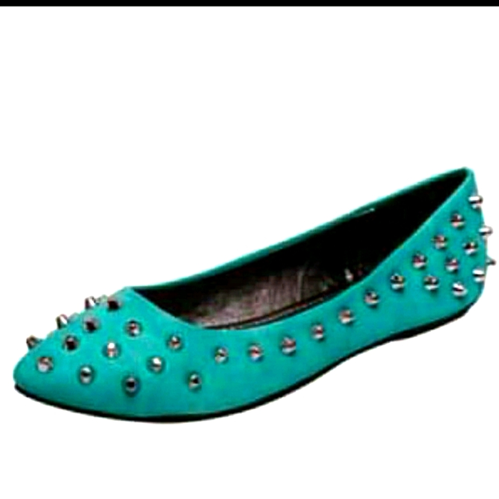 Shully's Turquoise Studded Flats
